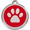 Známka, adresář a přívěsek pro psa Red Dingo Známka s rytím Tlapka 37 mm
