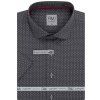 Pánská Košile AMJ Comfort fit košile s krátkým rukávem VKBR1211 tmavě šedá se světlým vzorem