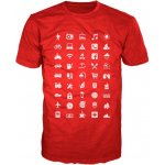 Cestovatelské triko piktogramy červené – Zboží Dáma