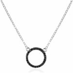 Agato Stříbrný náhrdelník s černými zirkony kroužek AGT-N004BK – Zboží Dáma