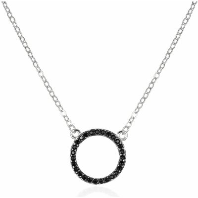 Agato Stříbrný náhrdelník s černými zirkony kroužek AGT-N004BK – Zboží Dáma