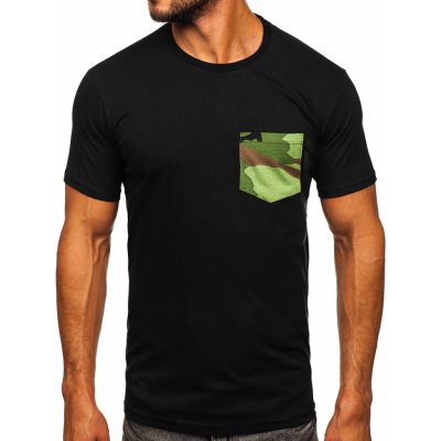 Bolf pánské bavlněné tričko s kapsičkou 14507 černé – Zboží Mobilmania