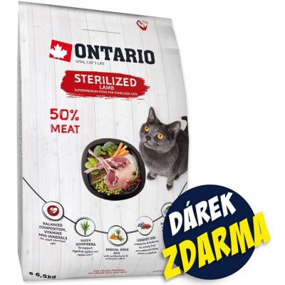 Ontario Cat Sterilised Lamb 6,5 kg – Zboží Dáma