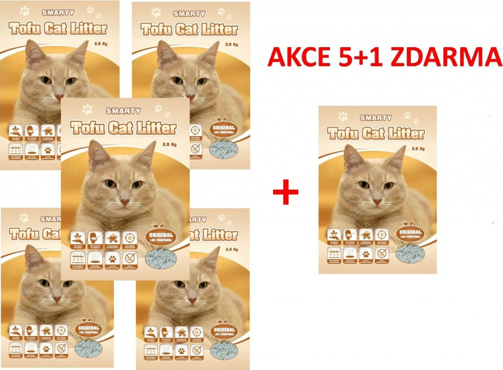 Smarty Tofu Cat Litter Original podestýlka bez vůně 6 x 6 l