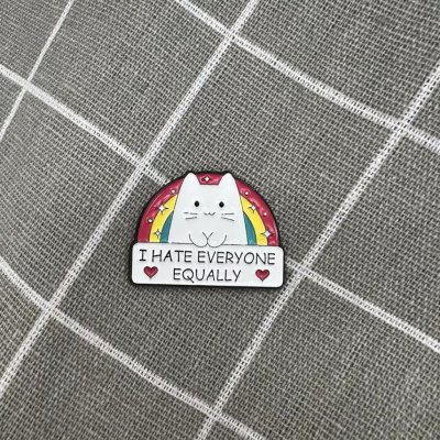 Pinarna Kočička s duhou I hate everyone equally Nenávidím všechny stejně – Zboží Dáma