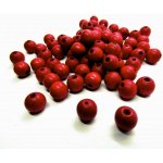 Pro Háčkování Dřevěný korálek 8 mm červený – Zboží Dáma