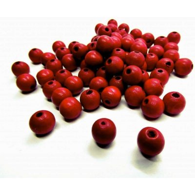 Pro Háčkování Dřevěný korálek 8 mm červený – Zboží Dáma
