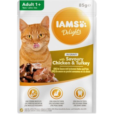 Iams Cat Adult All Breeds Chicken & Turkey gravy 85 g – Zbozi.Blesk.cz