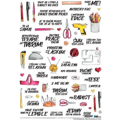 HuráPapír Samolepky A5 - Nepotřebuji terapie, tvořím – Zboží Dáma