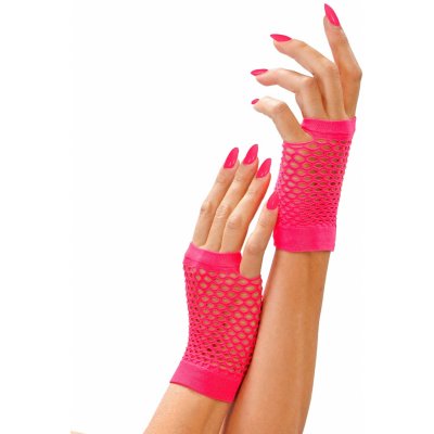 Síťované rukavice neon růžové bez prstů – Zboží Mobilmania