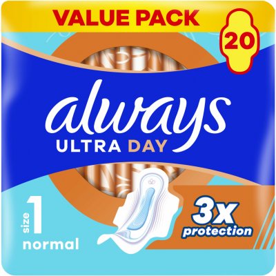 Always Hygienické Vložky Ultra Day Normal Velikost 1 Křidélka 20 ks – Zboží Dáma