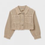 Mayoral bunda riflová crop karamelová – Zboží Mobilmania