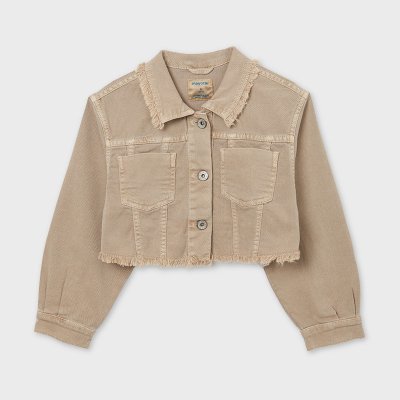 Mayoral bunda riflová crop karamelová – Zboží Mobilmania