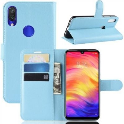 Pouzdro Litchi PU kožené peněženkové Xiaomi Redmi Note 7 - modré – Zboží Mobilmania