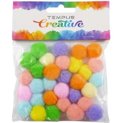 Tempus Kuličky pom poms bar.pastel mix 20 mm 30 ks – Zboží Mobilmania