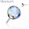 Piercing Šperky4U kamínek k Push In piercing do nosu titan AB zirkon TIT1147AB-040