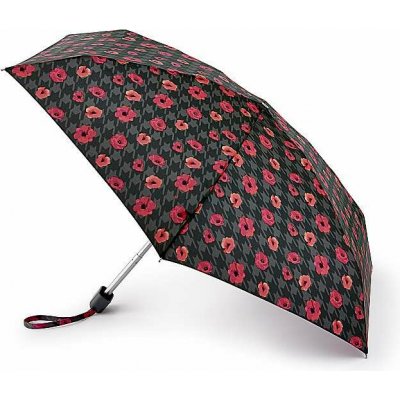 Fulton L501 Tiny 2 houndstooth poppy dámský skládací deštník červený – Sleviste.cz