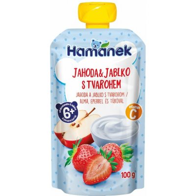 Hamánek kapsička Jahoda jablko s tvarohem 100 g – Zboží Dáma