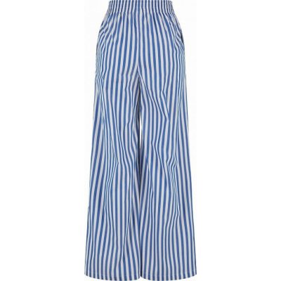 Urban Classics Lehké letní dámské proužkované kalhoty modré bílé
