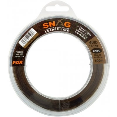 FOX Snag Leaders Camo 100m 0,57mm 18,1kg – Hledejceny.cz