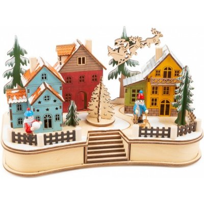Small Foot vánoční doplněk KerstdorpWood 30 cm přírodní – Hledejceny.cz