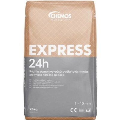 Rychlá samonivelační hmota CHEMOS Express 24h – 1–10 mm, 25 kg – Hledejceny.cz