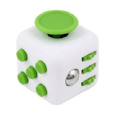 FIDGET CUBE 3,5 x 3,5 cm Bílá zelená – Zboží Mobilmania