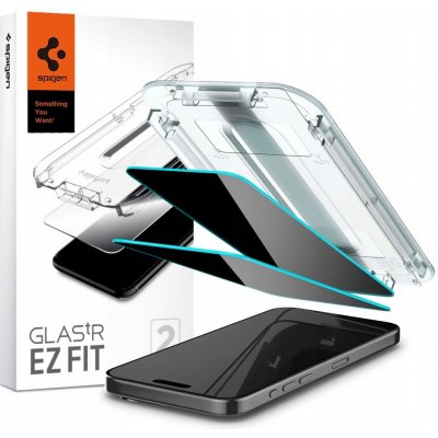 Spigen Glass tR EZ Fit Privacy 2 Pack, transparency - iPhone 15 Pro Max AGL06874 – Zboží Živě