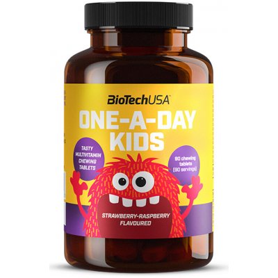 BioTech USA One-a-Day Kids 90 tablet jahoda malina – Hledejceny.cz