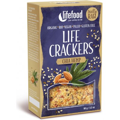 Lifefood Bio Life Crackers konopné s chia 90 g – Zboží Mobilmania