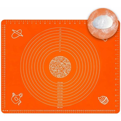 Silikonová podložka na těsto 60x45cm, oranžová, Kitchen&Home 21021 – HobbyKompas.cz