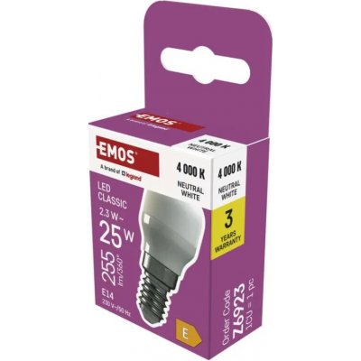 Emos LED žárovka do ledničky ST26 / E14 / 2,3 W (25 W) / 255 lm / denní bílá Z6923 – Hledejceny.cz