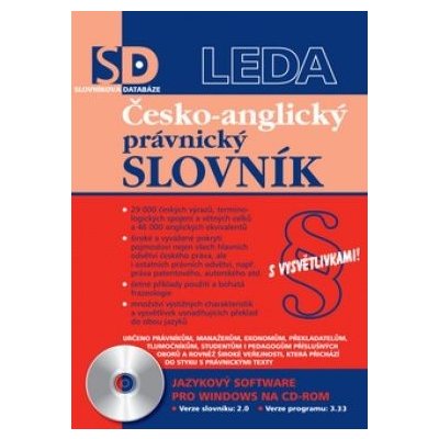 Česko-anglický právnický slovník s vysvětlivky-CD ROM LEDA spol.s r.o. – Zboží Mobilmania