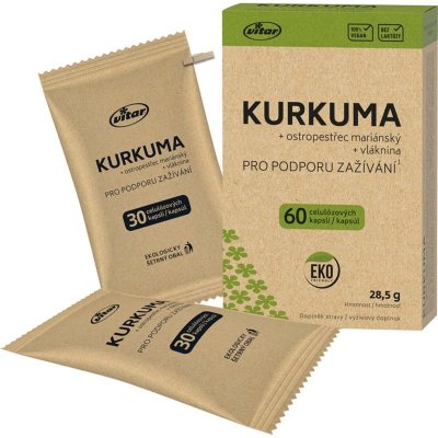Vitar Kurkuma+ostropestřec EKO 60 kapslí – Hledejceny.cz