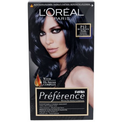 L'Oréal Préférence Féria P12 Intenzivní černomodrá barva na vlasy – Zboží Mobilmania