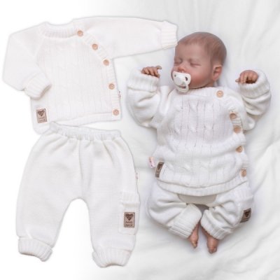 Rostoucí pletený svetřík a kalhoty s kapsou Hand Made 2D Nature smetanový – Zboží Dáma