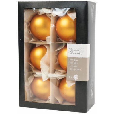 Textilomanie Sada skleněných vánočních ozdob MATTE GOLD 7 cm zlatá 6 ks – Hledejceny.cz