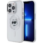 Karl Lagerfeld IML MagSafe kryt na iPhone 13 Pro KLHMP13LHLSCHH - bílá kovová Choupette hlava – Zboží Mobilmania
