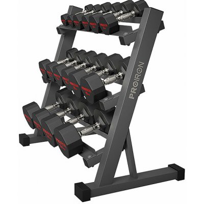 PROIRON Sada pogumovaných činek 3 - 24 kg 8 párů + stojan – Zboží Dáma