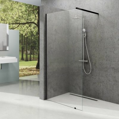 Ravak WALK-IN WALL 90 Black - černá sprchová zástěna 900 x 2000 mm - bez vzpěry – Zboží Mobilmania