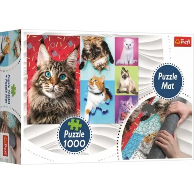 TREFL Puzzle Kočky 1000 dílků + Podložka pod puzzle – Zboží Mobilmania