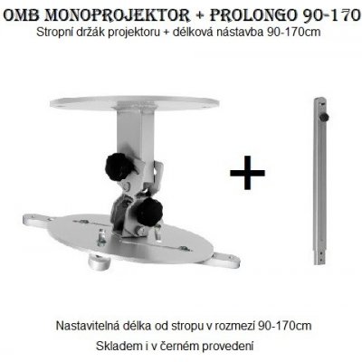 HTI OMB Monoprojektor 90-170 stropní držák na projektor (Držák na projektory se stropním zavěšením, nastavitelná vzdálenost od stropu 90-170cm) – Zboží Živě