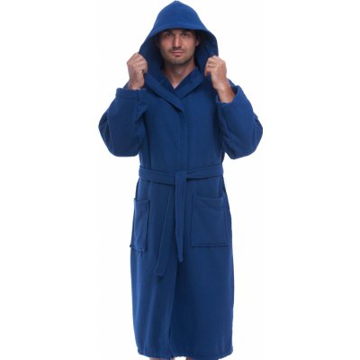 Luxusní pánský župan s kapucí modrá – Zboží Dáma