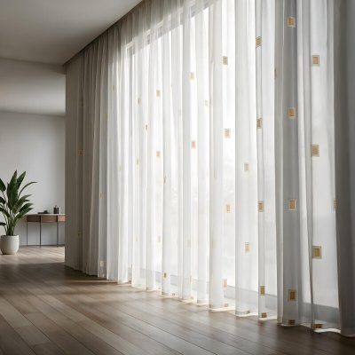 Voálová záclona s geometrickým designem metraž - Ervi 1160-1 – Hledejceny.cz