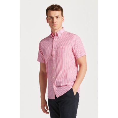 Gant košile reg broadcloth stripe BD SS růžová – Zboží Mobilmania