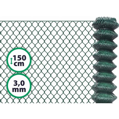 Pletivo poplastované SUPER – 150 cm bez ND (3,0 mm; 50x50 mm; PVC; zelené) – Zboží Mobilmania