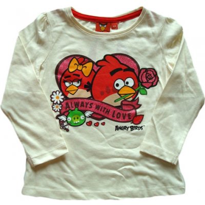 Angry Birds krásné originální dětské tričko pro holky smetanové
