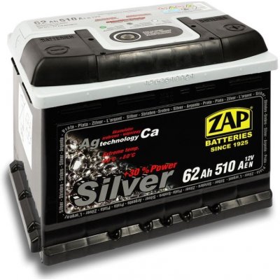 ZAP Silver 12V 62Ah 540A 56225 – Zboží Mobilmania