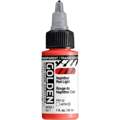 Akryl Golden High Flow 30 ml 8558 Transparent Naphthol Red Light – Zboží Dáma