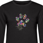 Dámská mikina CLASSIC psí tlapka KVĚTINY a jména psů Černá – Zboží Dáma